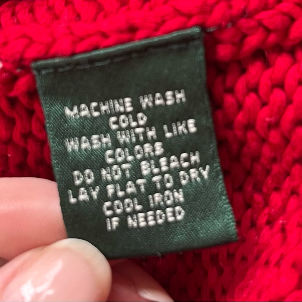 Lauren Ralph Lauren Red Cardigan Sweater - Picture 7 of 8